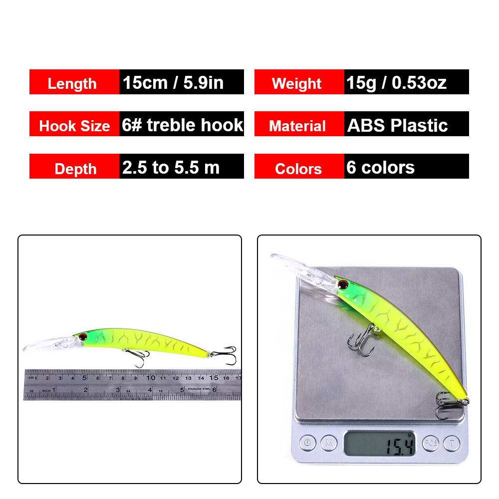 1 Buah 15Cm 15G Jerkbait Menye - Fishing Lure Crankbait ulasan dan harga